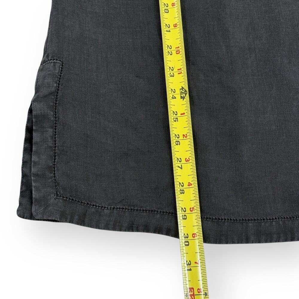 Michael Kors Black 100% Linen Tunic 10 Popover Blouse Made in Italy Quiet Luxury - Picture 9 of 9